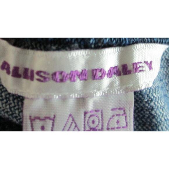 Allison Daley Women's Mid Rise Straight Leg Stretch Zip Front Blue Jeans NWT 16S - Picture 7 of 11